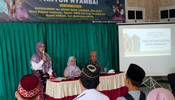 Lamban Baca Az-zahra Pekon Sebarus Gelar Kegiatan Pelatihan Penulisan Pantun Nyambai