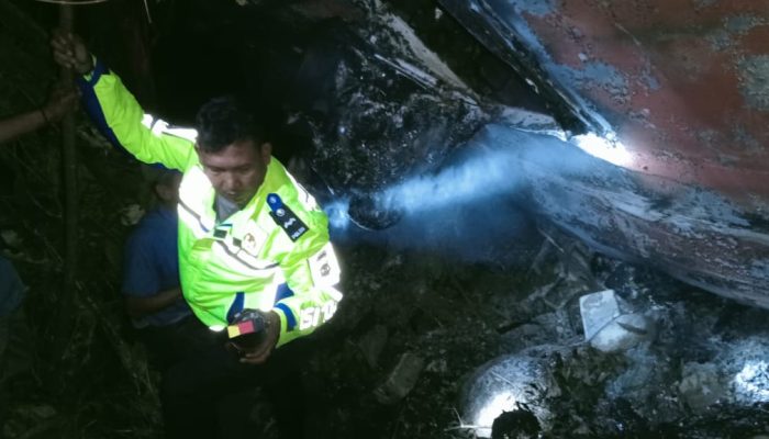 Tiga Orang Meninggal, Lakalantas Bus Raflesia Masuk Jurang dan Terbakar Ditanjakan Manullah