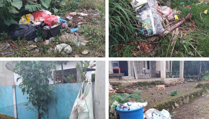 Satu Bulan Tidak Diangkut, Sampah Di Komplek Lapangan Tembak Kodim 0422 Lampung Barat Numpuk dan Bau