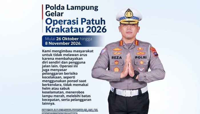 Polda Lampung Kerahkan 702 Personel dalam Operasi Patuh Krakatau 2026, Pelawan Arus Jadi Target Utama